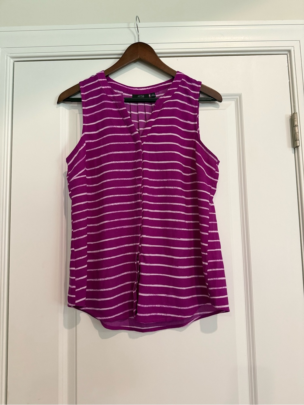 Apt. 9 Striped Sleeveless Button Down Top